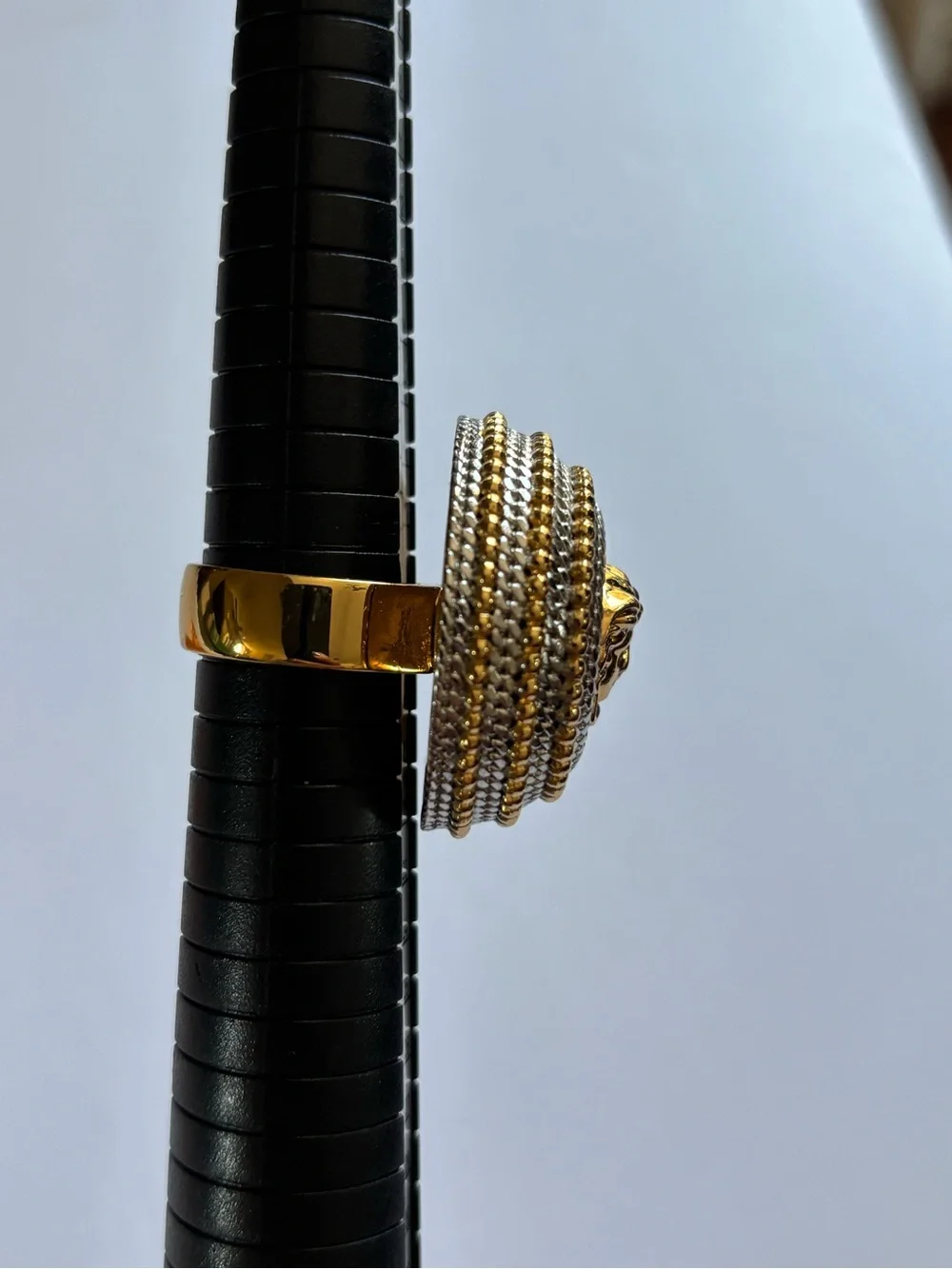 Versace Gold and Silver Medusa ring authentic